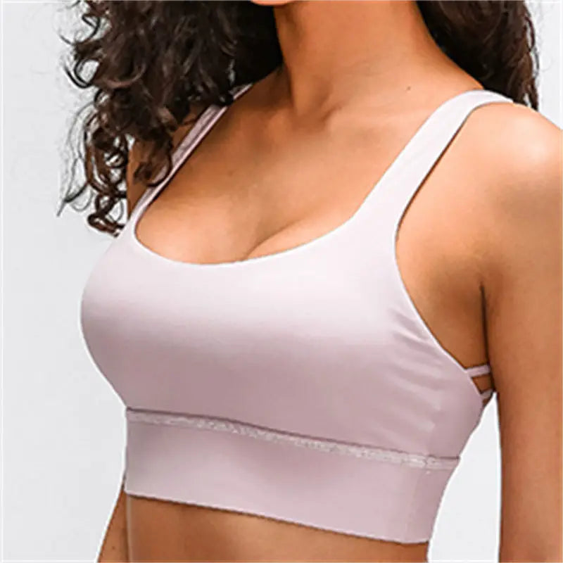 Nepoagym GOAL Cross Back Women Sport Bra - Buttery Soft Medium Support Yoga Bra for Plus Size Women
