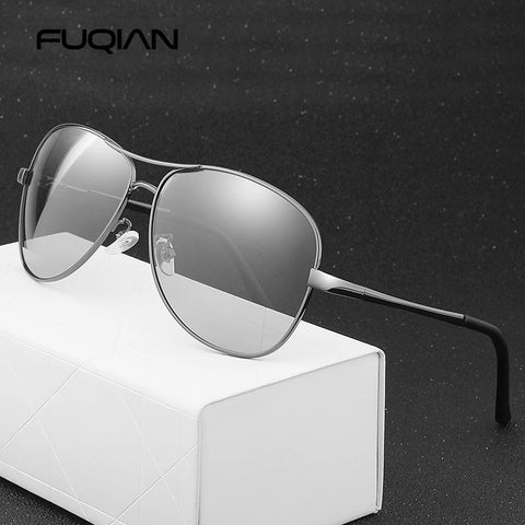 Klassieke pilotenfotochromatische gepolariseerde zonnebril – Chameleon UV400 unisex rij- en nachtzichtbrillen