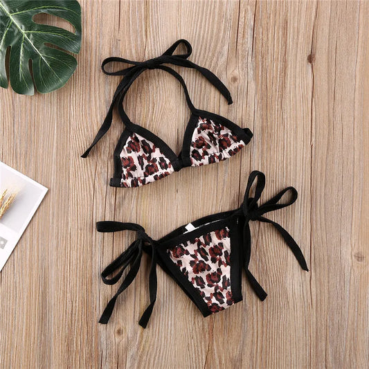 Leopard Print Bikini Swimwear for Baby Girls 0-24 Months