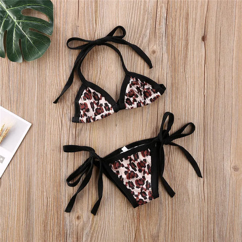 Leopard Print Bikini Swimwear for Baby Girls 0-24 Months