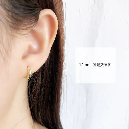 WANTME Real 925 Sterling Silver Minimalist Hoop Earrings