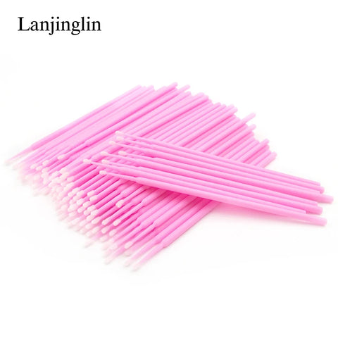 Lanjinglin Micro Brushes - 100pcs Eyelash Makeup Tool