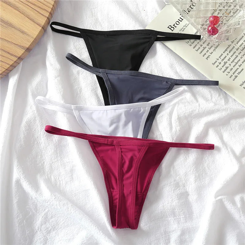 FINETOO Cotton Bikini Panties T-back Thong Set