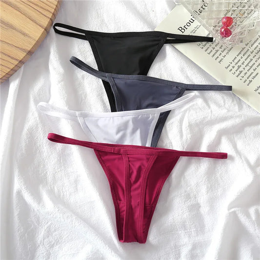 FINETOO Cotton Bikini Panties T-back Thong Set