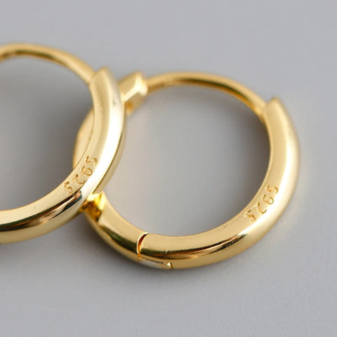 WANTME Real 925 Sterling Silver Minimalist Hoop Earrings