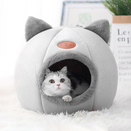 Cozy Winter Cat Bed and Dog House - Deep Sleep Comfort Tent for Pets
