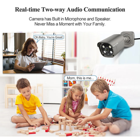 Techage 4MP 5MP 4K Security POE IP Camera