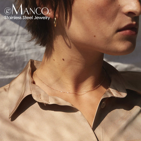 eManco Fine Chain Necklace - Stainless Steel Gold Color Pendants for Women - Perfect Statement Jewelry Gift