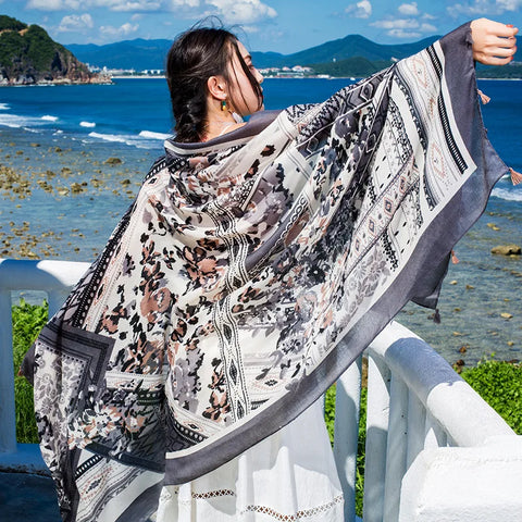 Stylish Women's Scarf - Dual-Use Cotton Shawl