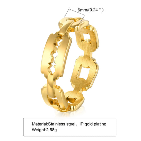 Punk Stainless Steel Men Ring - Unique Razor Blade Ring, Stylish Unisex Jewelry Gift