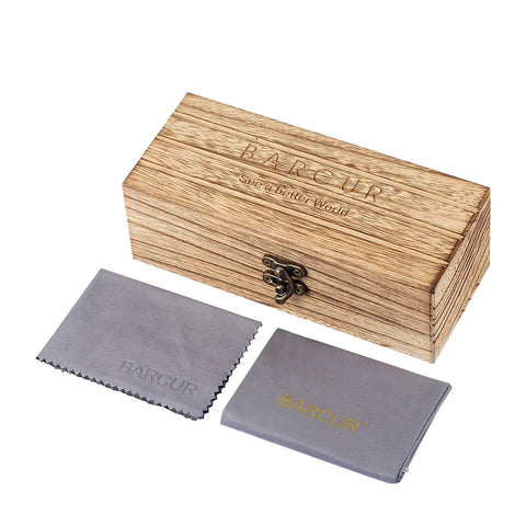 BARCUR Bamboo Cat-Eye Polarisierte Sonnenbrille – Luxuriöse Damen-Sonnenbrille mit Metallrahmen und UV400-Schutz, inklusive Geschenkbox