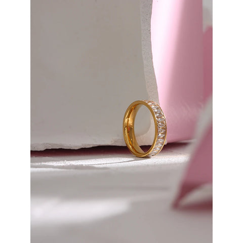 Yhpup Stainless Steel Cubic Zirconia Ring - Exquisite Engagement and Wedding Jewelry for Women