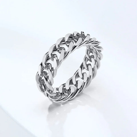 Men's Miami Cuban Chain Ring - 6MM Stainless Steel Curb Link Band