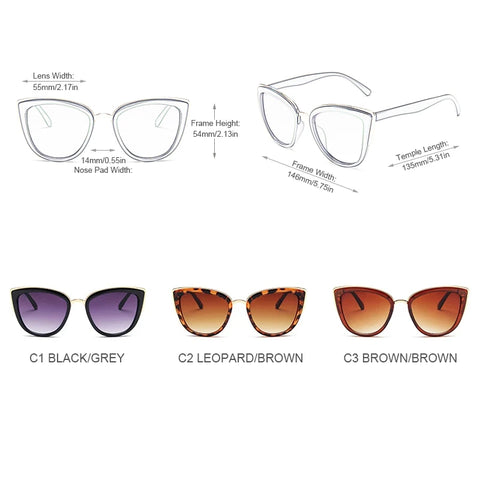 Klassieke gepolariseerde cat-eye zonnebril – Vintage Leopard UV400 zonnebril voor dames