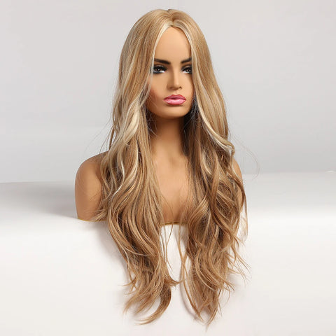 DropShipping EASIHAIR Long Blonde Ombre Synthetic Wigs for Women - Wavy High Density Cosplay Wig