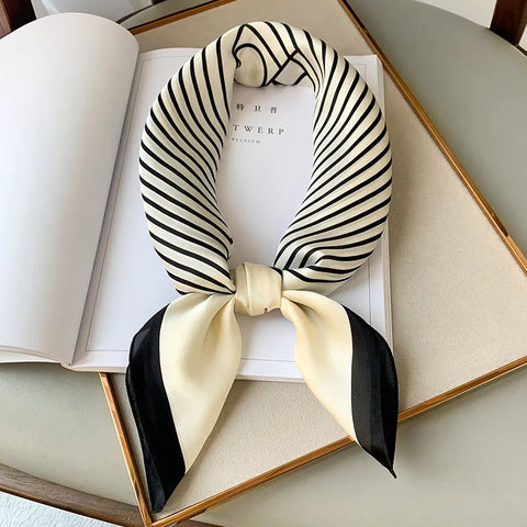 Luxury Silk Plaid Scarf for Women