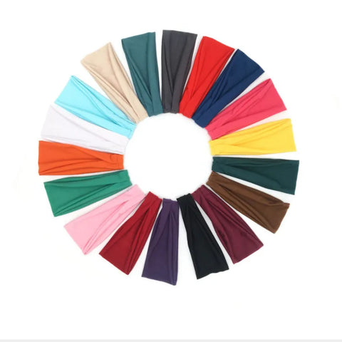 Women Cotton Head Band Fashion Hair Bands - Solid Turban Twist Knitted Headwrap Accessories