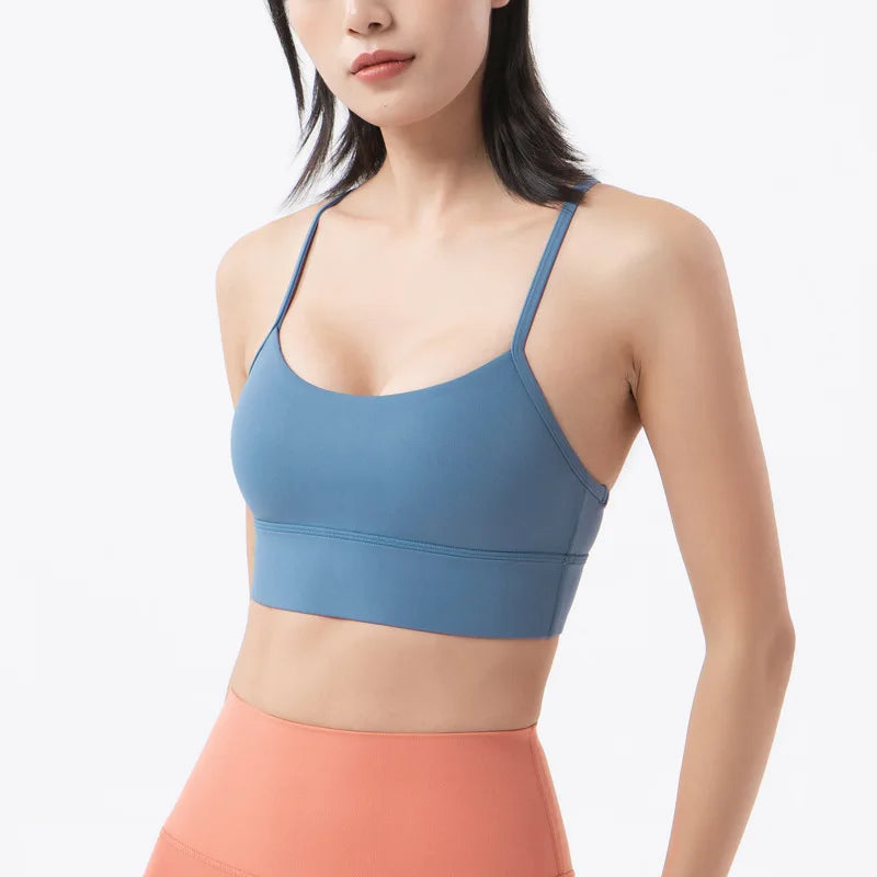 SOISOU Nylon Sexy Top Women Sports Bra for Yoga and Fitness