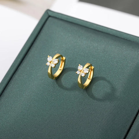 Zircon Butterfly Earrings for Women - Fashion Piercing Stainless Steel Jewelry Gift