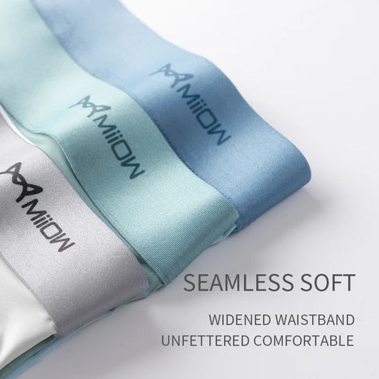 Miiow 3Pcs Ice Silk Men Boxer Shorts