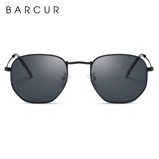 BARCUR Retro Reflecterende Zonnebril – Minimalistische Unisex Bril van Roestvrij Staal