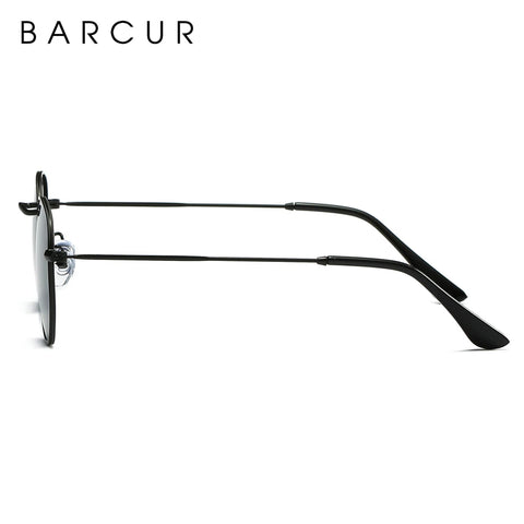 BARCUR Retro Reflecterende Zonnebril – Minimalistische Unisex Bril van Roestvrij Staal