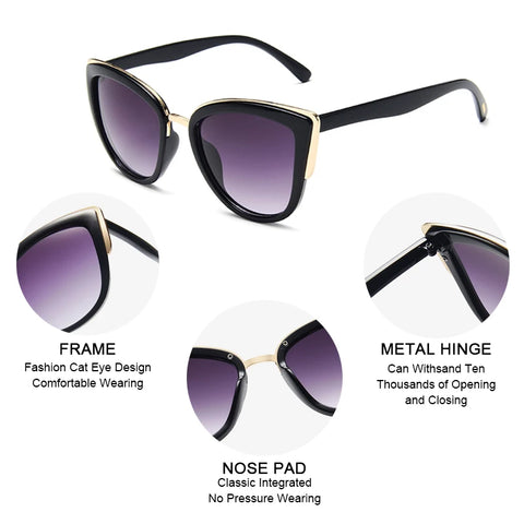 Klassieke gepolariseerde cat-eye zonnebril – Vintage Leopard UV400 zonnebril voor dames