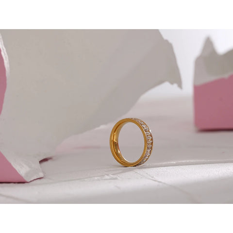 Yhpup Stainless Steel Cubic Zirconia Ring - Exquisite Engagement and Wedding Jewelry for Women