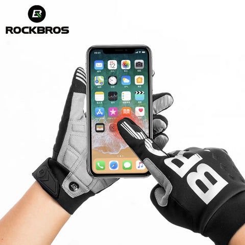 ROCKBROS Fietshandschoenen - Schokbestendige, ademende, warme MTB-handschoenen met lange vingers voor mannen en vrouwen