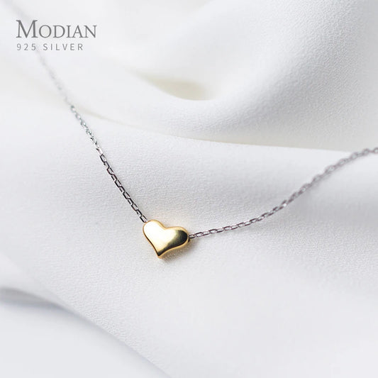 Modian Gold Color Heart Pendant Necklace