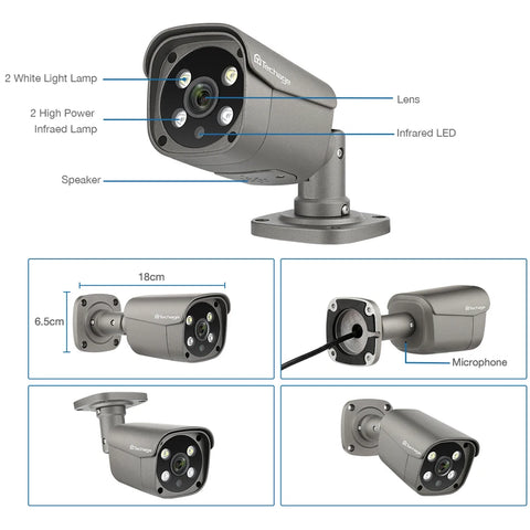 Techage 4MP 5MP 4K Security POE IP Camera