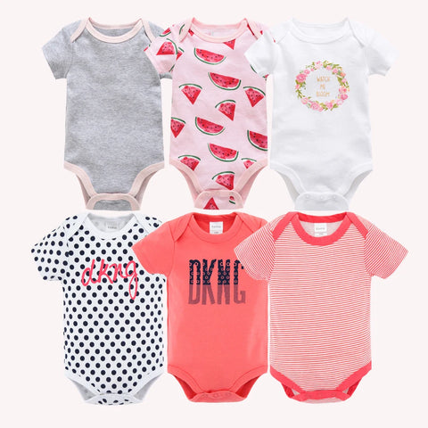 Kavkas Baby Girls Summer Bodysuits - 6 pcs