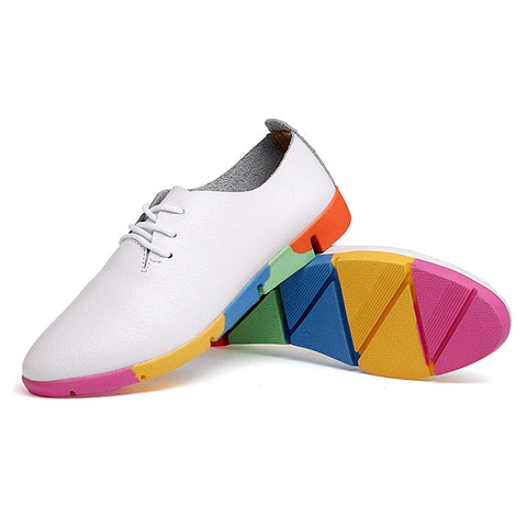 WOIZGIC Dames Casual Leren Flats