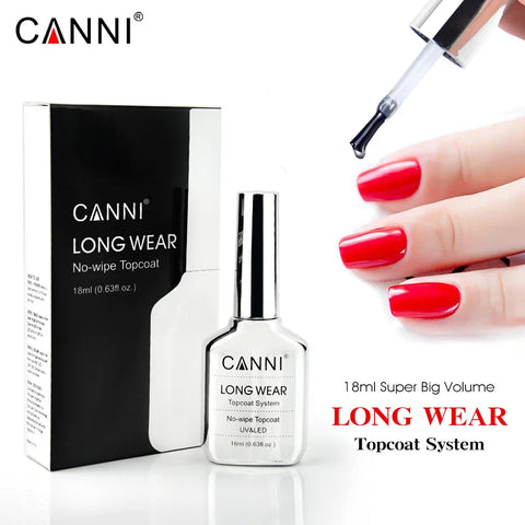 CANNI Long Wear No-Wipe Topcoat & Crystal Magnetic Cat Eye Gel