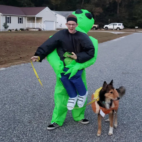 ET Alien Inflatable Suit - Scary Green Alien Costume