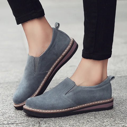 WOIZGIC Women's Genuine Cow Suede Flats