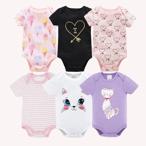 Kavkas Baby Girls Summer Bodysuits - 6 pcs