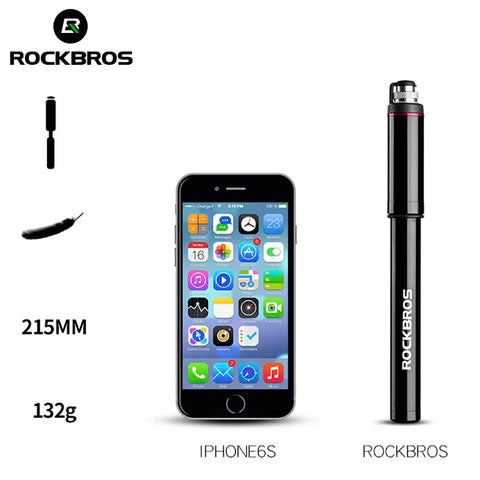 ROCKBROS Aluminum Alloy Mini Bike Pump - 150PSI/260PSI High Pressure Tire Inflator