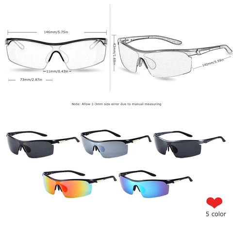 BARCUR Aluminium Gepolariseerde Sportzonnebril - Anti-reflecterende UV400 Unisex Zonnebrillen