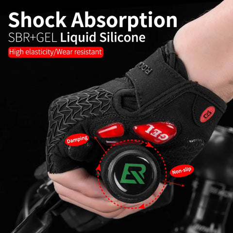 ROCKBROS Touchscreen Fiets Handschoenen - GEL Pad Schokbestendige Halve Vinger Wanten voor MTB en Fiets