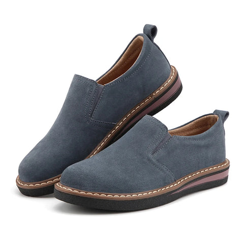 WOIZGIC Women's Genuine Cow Suede Flats