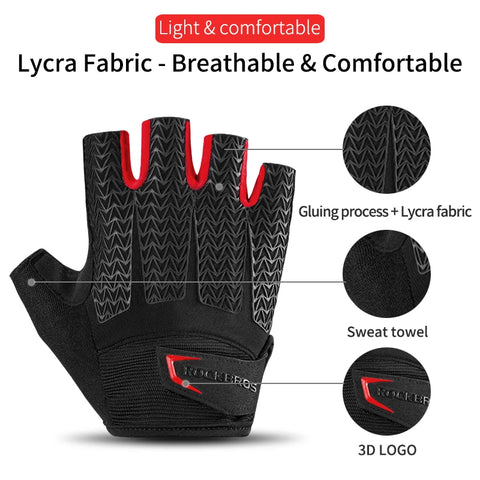 ROCKBROS Touchscreen Fiets Handschoenen - GEL Pad Schokbestendige Halve Vinger Wanten voor MTB en Fiets