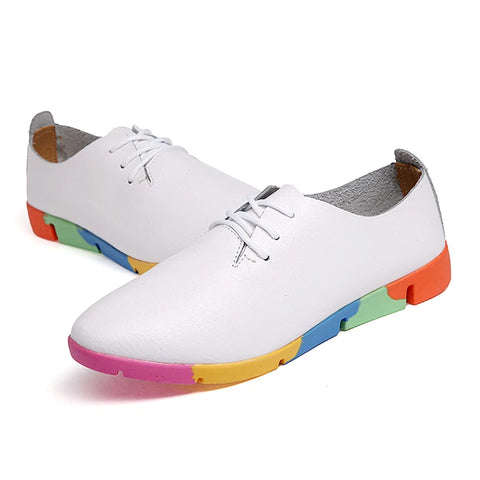 WOIZGIC Dames Casual Leren Flats