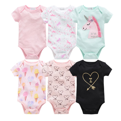 Kavkas Baby Girls Summer Bodysuits - 6 pcs