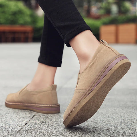 WOIZGIC Women's Genuine Cow Suede Flats