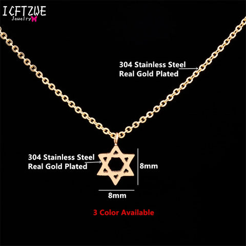 Pentagram Necklaces with Stainless Steel Chain - Star Of David Choker for Women