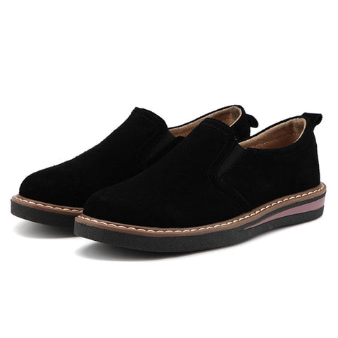 WOIZGIC Women's Genuine Cow Suede Flats