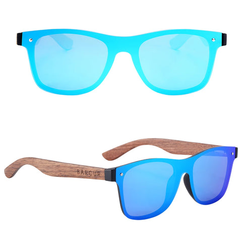 BARCUR Zwarte Walnoot Houten Zonnebril – Gepolariseerd UV400 Unisex