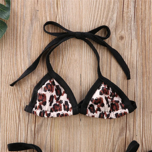 Leopard Print Bikini Swimwear for Baby Girls 0-24 Months