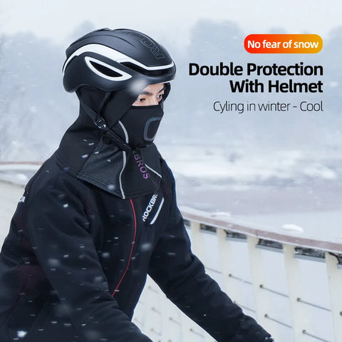 ROCKBROS Winterfietsmasker - Fleece thermisch winddicht gezichtsmasker voor skiën en buitensporten